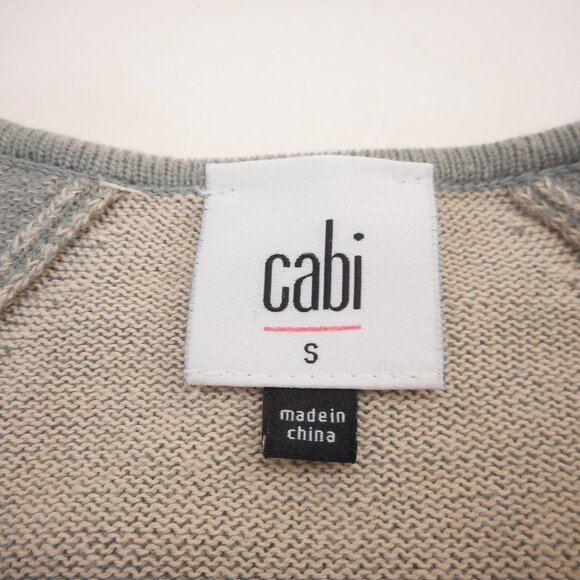 Cabi size S Pocket Cardigan Open Drape Front 100% Cotton 5132 Neutral Coastal - Picture 6 of 10